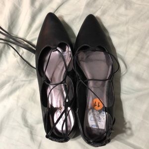Black Lace Up Flats